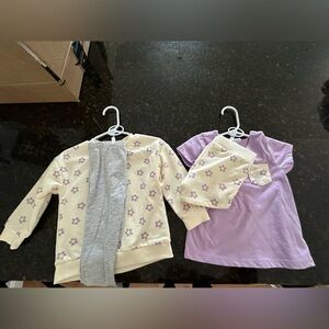 Toddler purple flower four piece set
